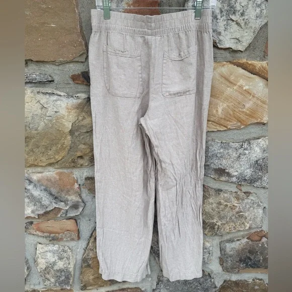 Old Navy Flax Linen-Blend Wide Leg Pants Medium Tall - Picture 2 of 9